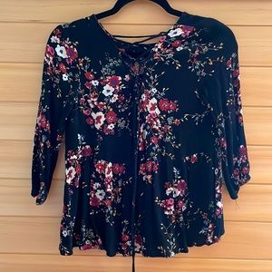 Miami XS Floral Black Top